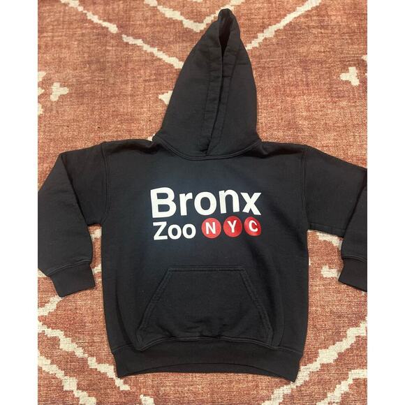 Vintage Bronx Zoo Kids Hoodie size 6/7 Small Black - Picture 3 of 5